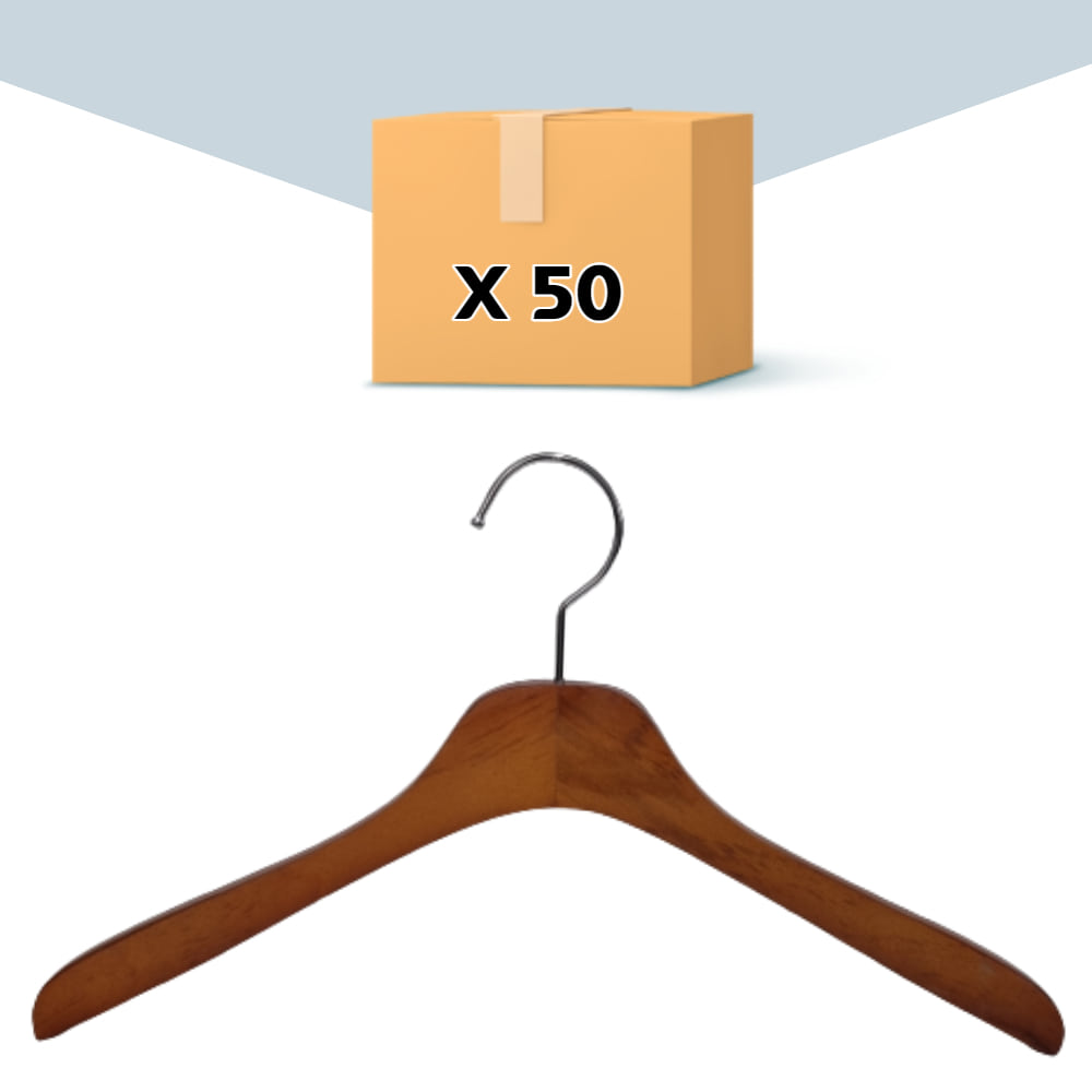 박스단위 남성 상의 셔츠용 원목옷걸이-체리색(50개)