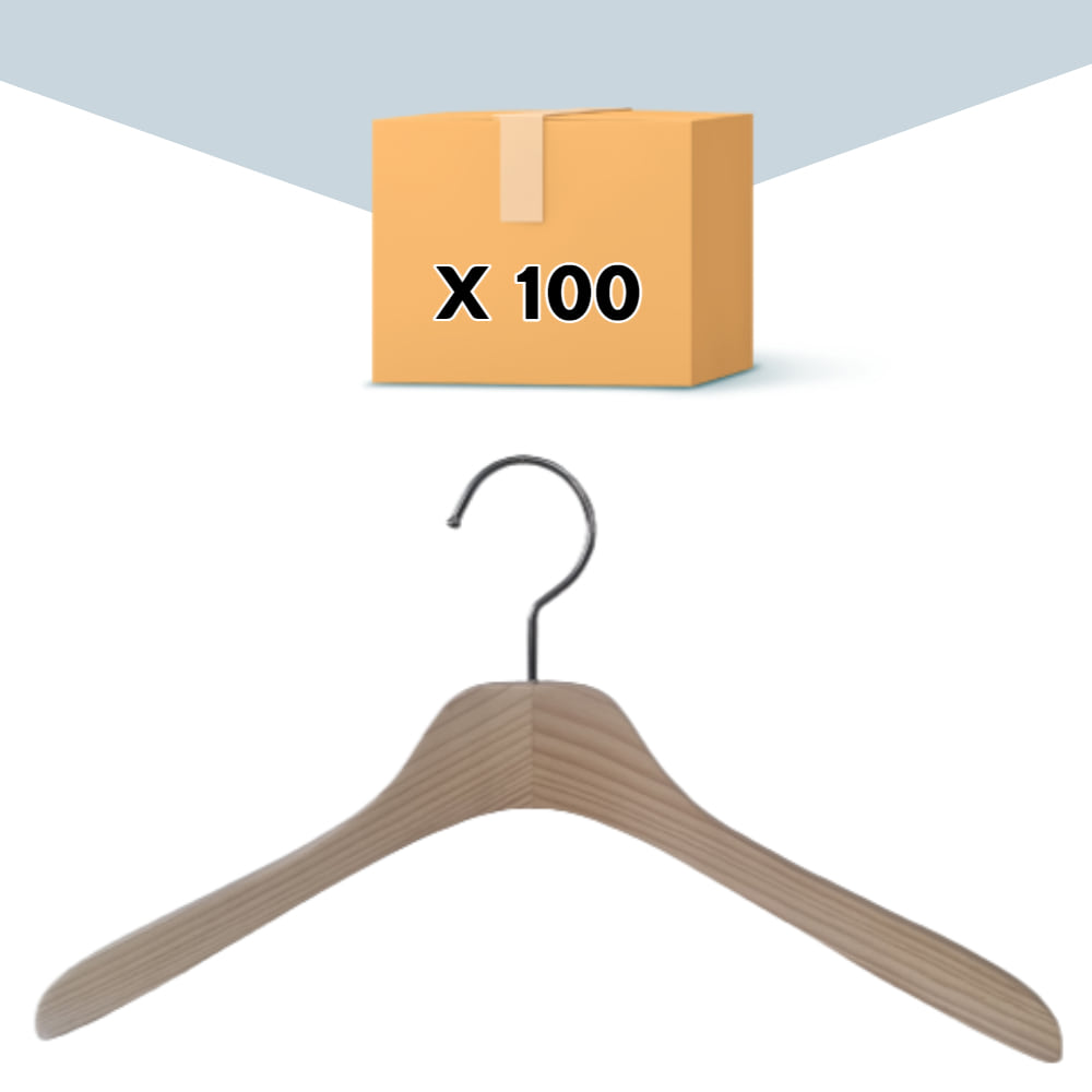 박스단위 남성 상의 셔츠용 원목옷걸이-지당색(100개)