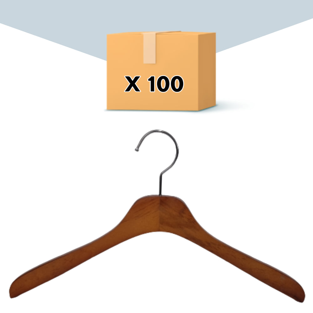 박스단위 남성 상의 셔츠용 원목옷걸이-체리색(100개)